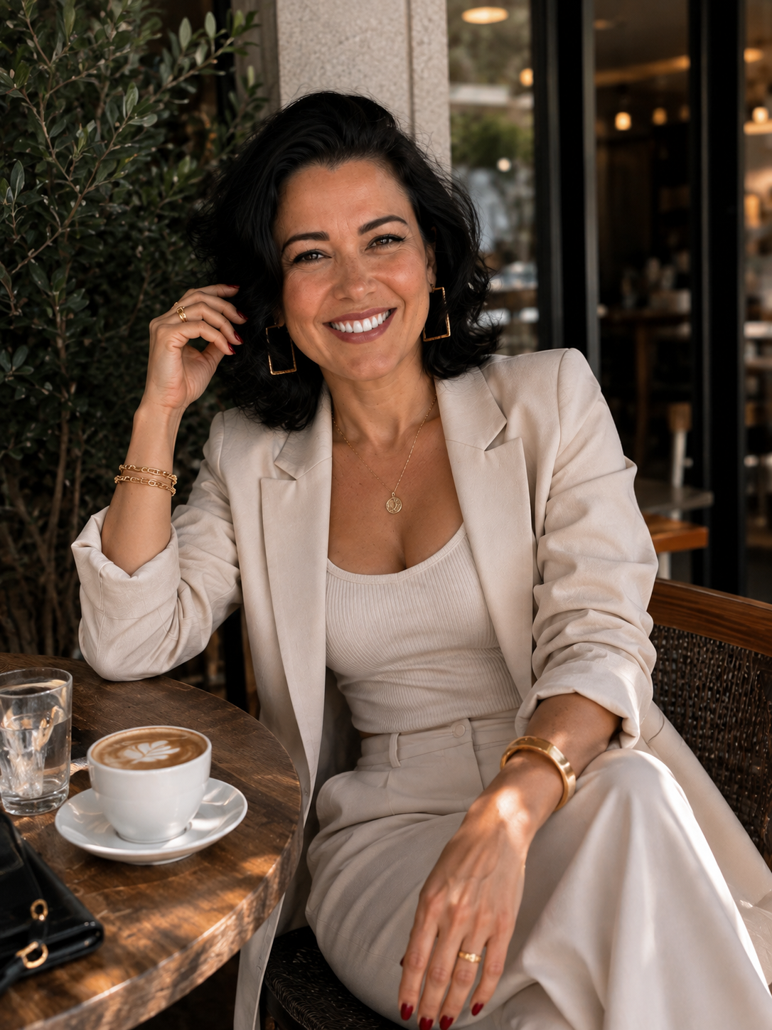 Dani Rosa sorrindo em um ambiente de trabalho